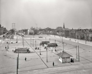 Brooklyn New York circa  Williamsburg Bridge Plaza